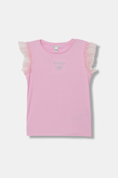 Guess t-shirt dziecięcy kolor różowy K6RI12 KCU20