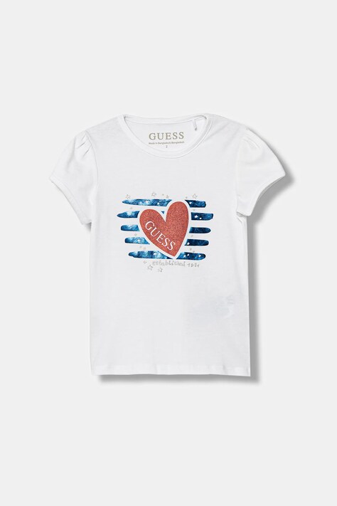 Guess t-shirt dziecięcy kolor biały K6RI15 K6YW4