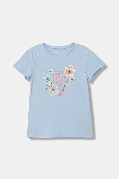 Guess t-shirt dziecięcy kolor niebieski K6RI21 K6YW4