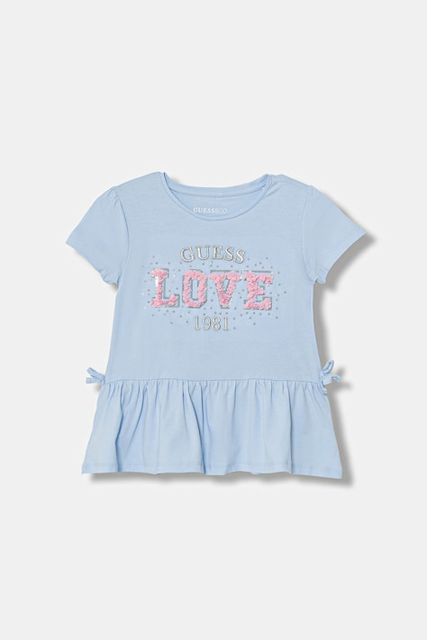 Guess t-shirt dziecięcy kolor niebieski K6RI24 K6YW4