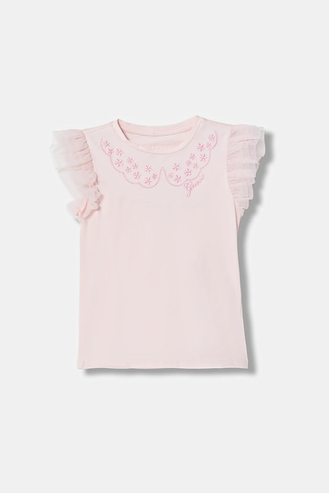 Guess t-shirt dziecięcy kolor różowy K6RI25 K6YW4