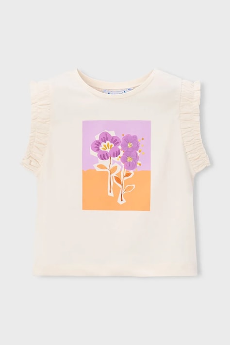 Mayoral top dziecięcy kolor beżowy 3023