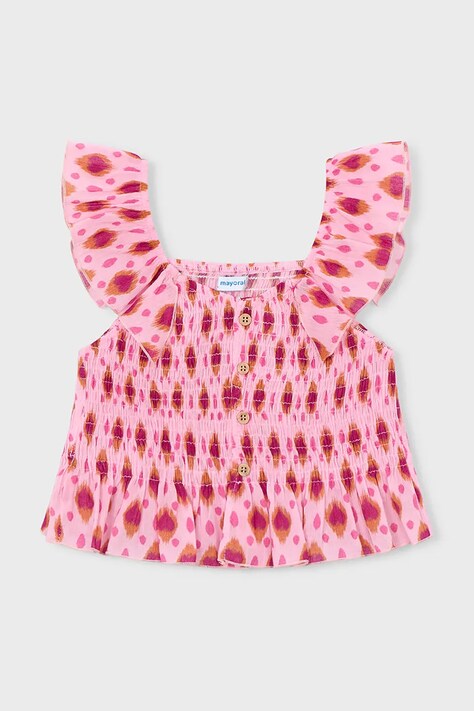 Mayoral top bawełniany dziecięcy kolor różowy 3028