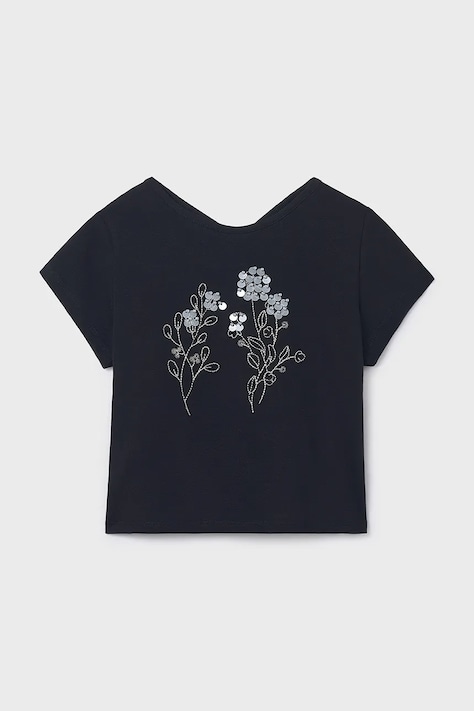 Detské tričko Mayoral čierna farba, 6002