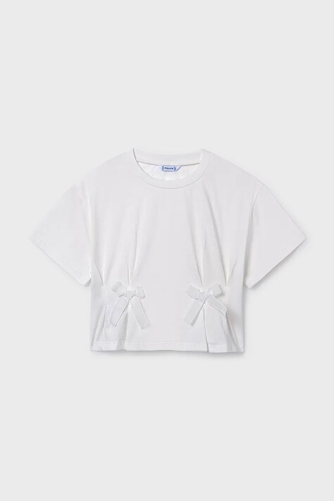 Mayoral t-shirt bawełniany dziecięcy kolor biały 6004