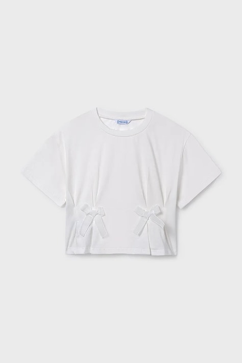 Mayoral t-shirt bawełniany dziecięcy kolor biały 6004