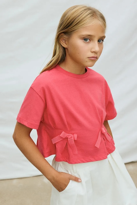 Mayoral t-shirt bawełniany dziecięcy kolor różowy 6004