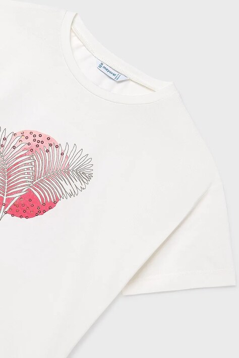 Дитяча бавовняна футболка Mayoral — SS26-TSG03H, білий — фото 4