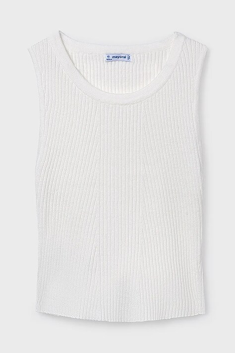 Mayoral top dziecięcy kolor biały 6026