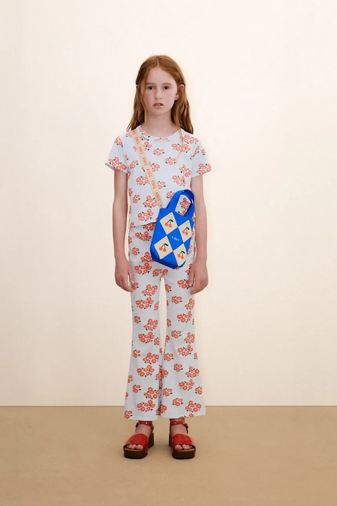 Tinycottons t-shirt dziecięcy BLOSSOMS RIB TEE kolor biały SS26-091