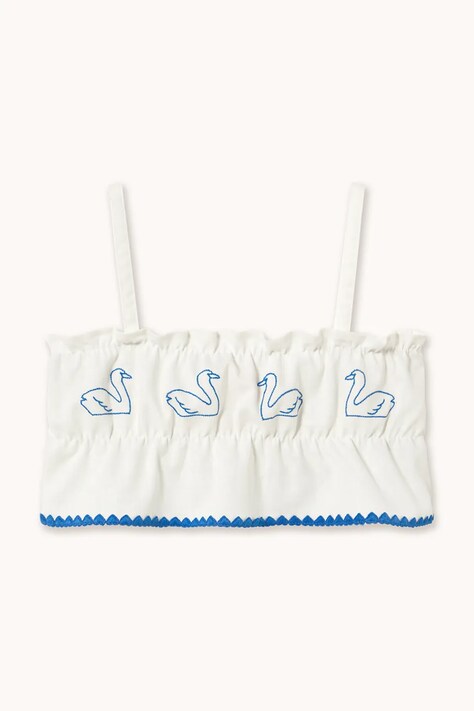 Дитячий топ з додаванням льону Tinycottons SWANS BOWS LINEN TOP — фото 2