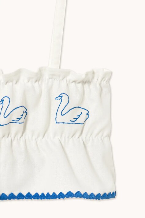 Дитячий топ з додаванням льону Tinycottons SWANS BOWS LINEN TOP — фото 4