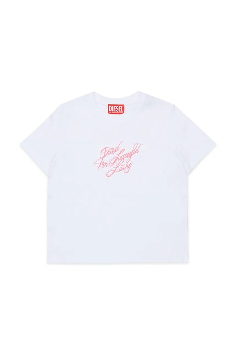 Diesel t-shirt bawełniany dziecięcy TRIPIT T-SHIRT kolor biały J02597