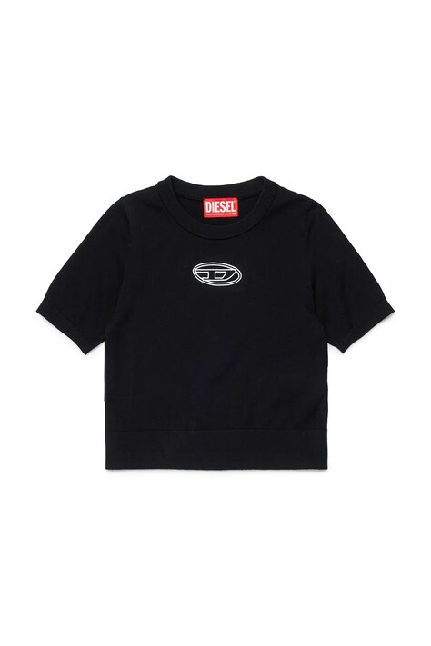 Diesel t-shirt bawełniany dziecięcy KMARIGA KNITWEAR kolor czarny J02654