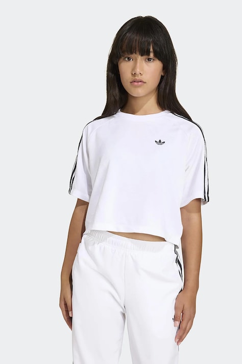 Детска памучна тениска adidas Originals в бяло KD7830