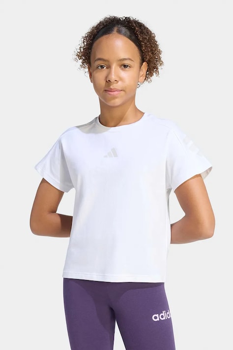 adidas T-shirt per bambini con cotone bianca KB6896