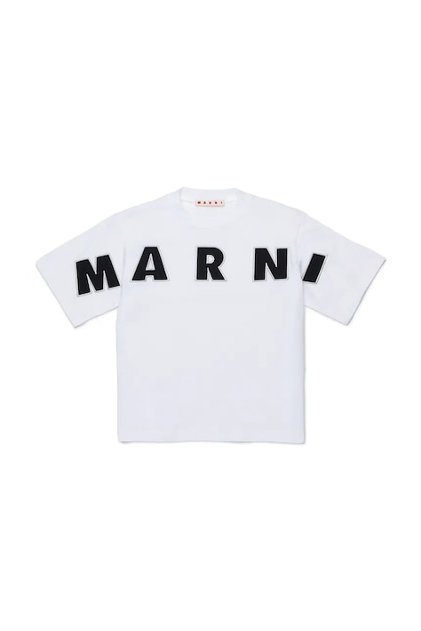 Marni tricou de bumbac pentru copii MT303F T-SHIRT culoarea alb, M01733
