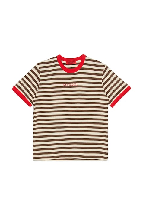 MAX&Co. tricou de bumbac pentru copii MAXT29F T-SHIRT culoarea bej, MX0285