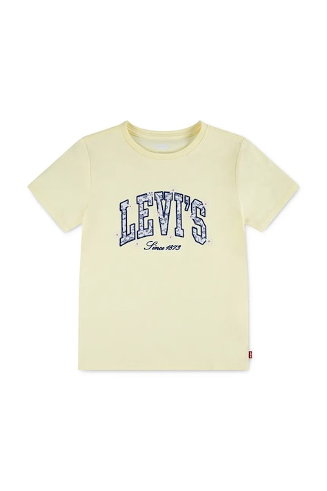 Παιδικό μπλουζάκι Levi's LEVIS CHAMBRAY APPLIQUE TO χρώμα: κίτρινο, 3EP571