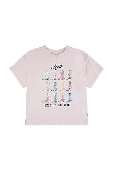 Levi's t-shirt dziecięcy BOOTS OVERSIZED SS TEE kolor różowy 3EP785