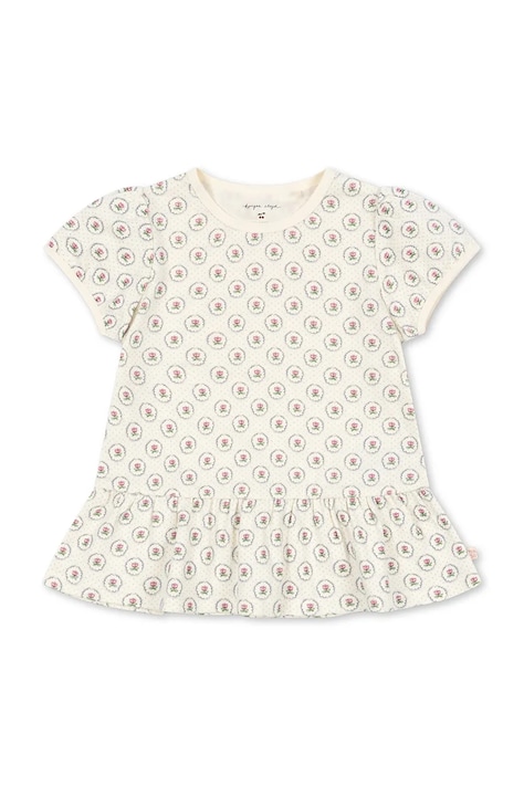 Konges Sløjd tricou de bumbac pentru copii CLASSIC TEE GOTS culoarea bej, KS104735