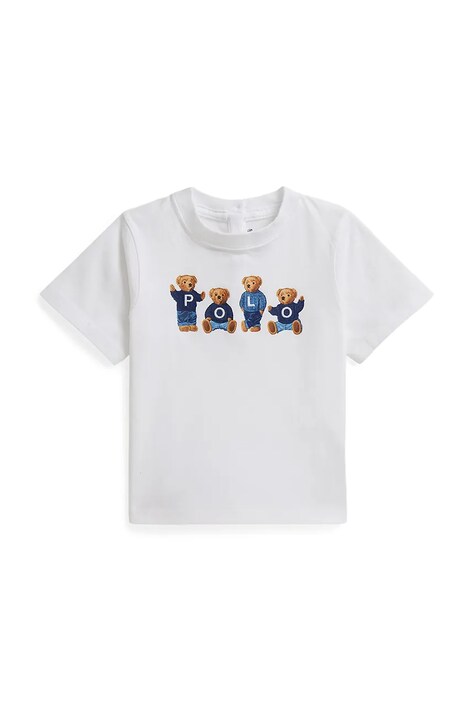 Μωρό βαμβακερό μπλουζάκι Polo Ralph Lauren χρώμα: άσπρο, 310A11851001