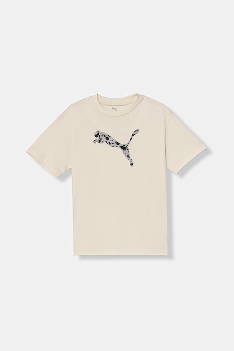 Puma t-shirt bawełniany dziecięcy ESS GRAPHIC Animal kolor beżowy 692491