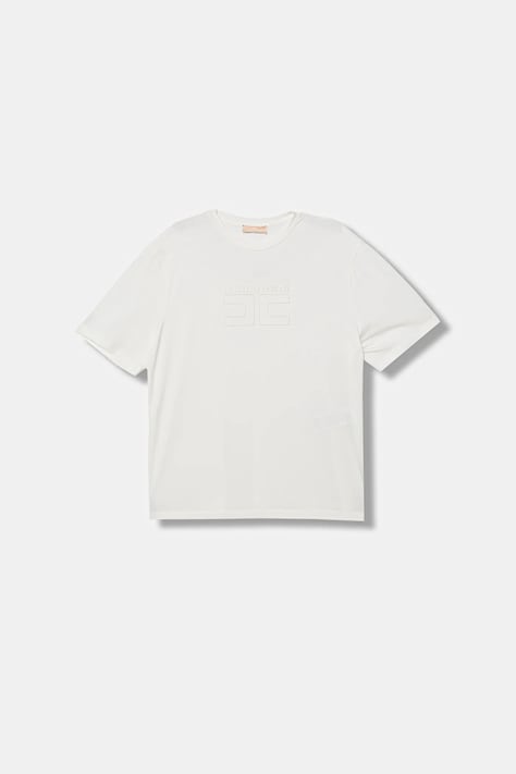 Elisabetta Franchi t-shirt dziecięcy kolor beżowy EFTS256.0.JE006