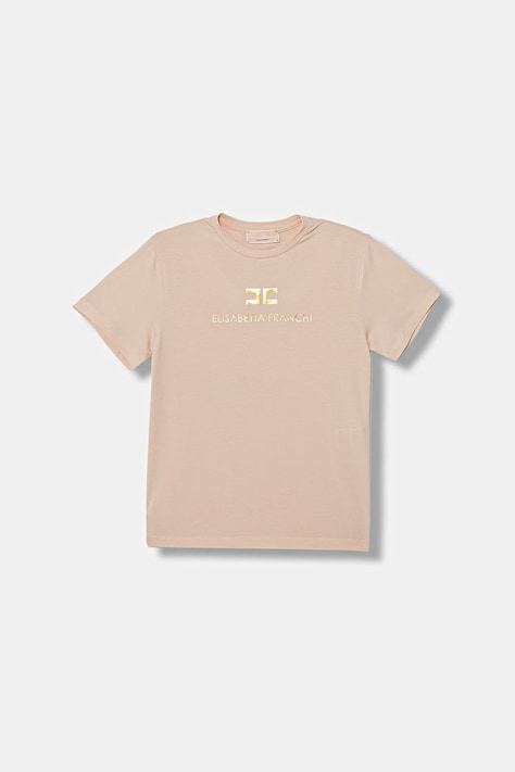 Elisabetta Franchi t-shirt dziecięcy kolor pomarańczowy EFTS260.0.JE006