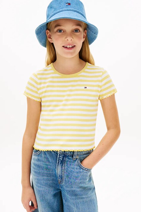 Tommy Hilfiger t-shirt dziecięcy bawełniany granatowy KG0KG08590