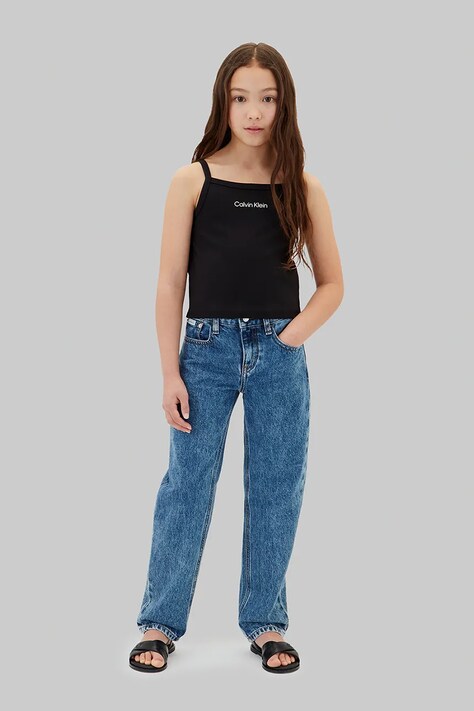 Calvin Klein Jeans top dziecięcy czarny LVCKSJB12G