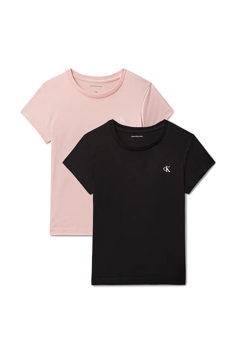 Calvin Klein Jeans majica za djecu od pamuka 2-pack crna LVCKSJA50G
