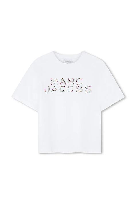 Детская хлопковая футболка Marc Jacobs цвет белый W60746