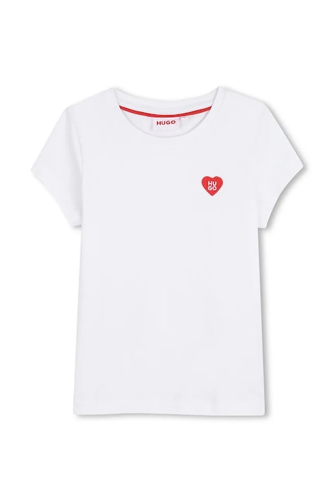 HUGO t-shirt bawełniany dziecięcy kolor biały G01047