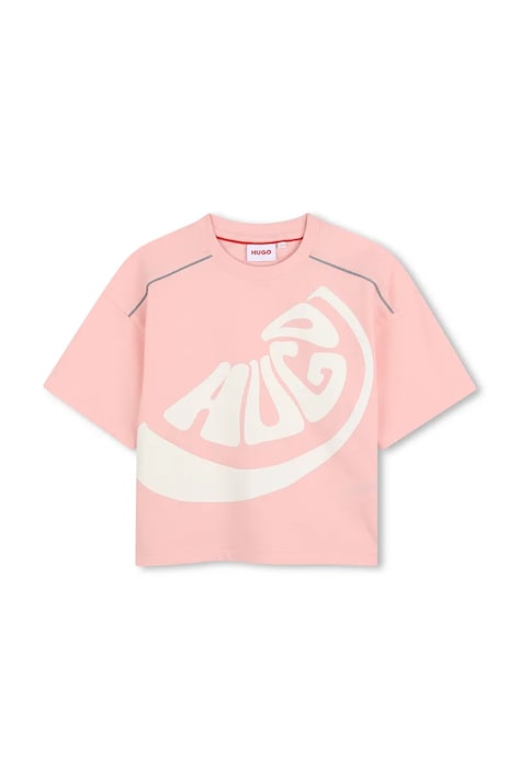 HUGO t-shirt bawełniany dziecięcy kolor pomarańczowy G01049