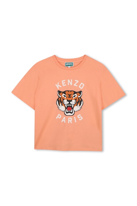 Детская хлопковая футболка Kenzo Kids цвет оранжевый K61804