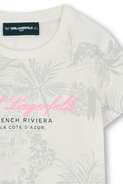 Karl Lagerfeld t-shirt dziecięcy kolor beżowy Z31166