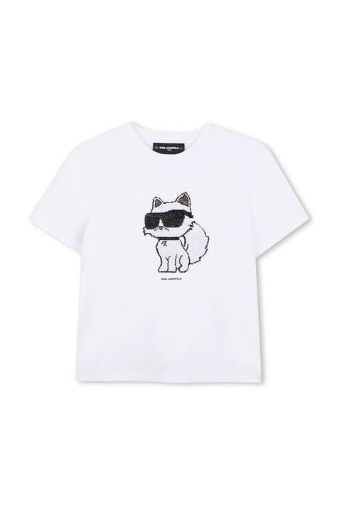 Karl Lagerfeld t-shirt dziecięcy kolor biały Z31153