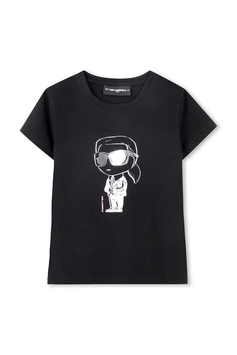 Karl Lagerfeld t-shirt dziecięcy kolor czarny Z31160