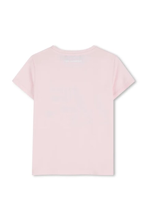 Karl Lagerfeld t-shirt dziecięcy kolor różowy Z31157