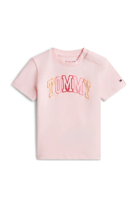 Tommy Hilfiger t-shirt dziecięcy bawełniany z elastanem różowy KN0KN02354