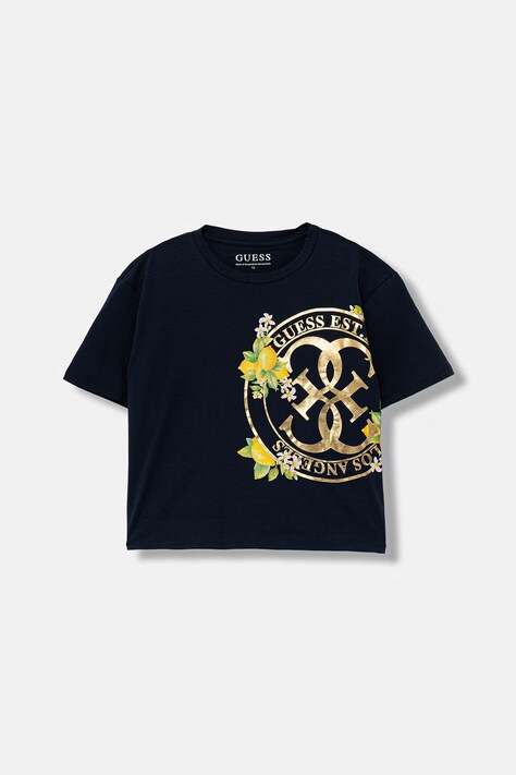 Guess t-shirt dziecięcy bawełniany granatowy J6GI00 K6YW4