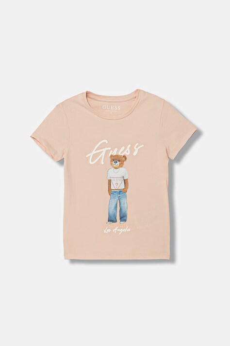 Guess t-shirt dziecięcy kolor różowy J6GI04 K6YW4