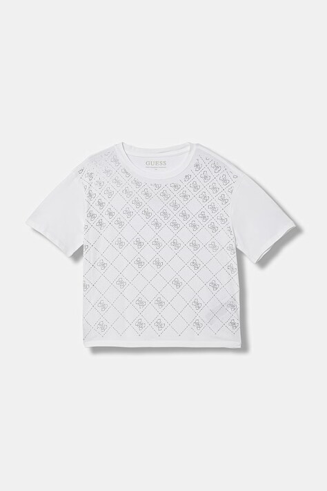 Guess t-shirt dziecięcy bawełniany z elastanem biały J6GI05 K6YW4