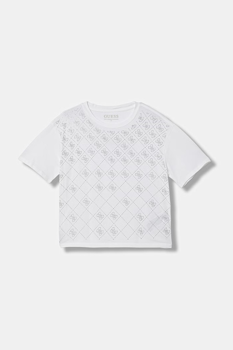 Guess t-shirt dziecięcy bawełniany z elastanem biały J6GI05 K6YW4