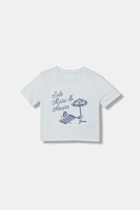 Guess t-shirt dziecięcy bawełniany niebieski J6GI08 K8HM4