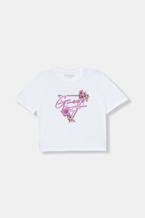 Guess T-shirt dziecięcy bawełniany z elastanem biały J6GI15 K6YW4