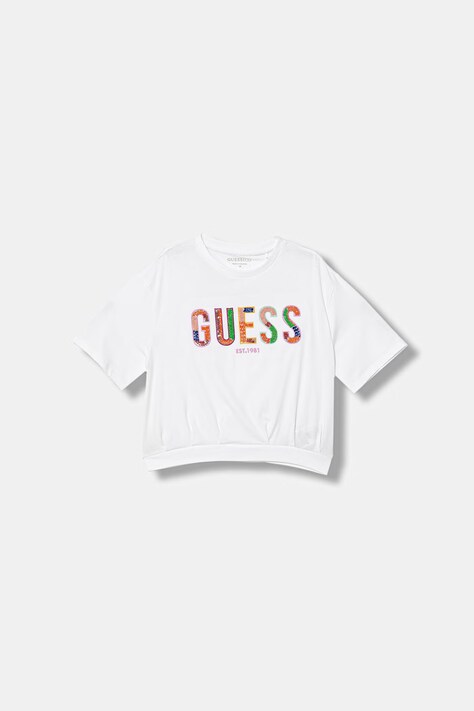 Guess T-shirt dziecięcy bawełniany z elastanem biały J6GI16 K6YW4