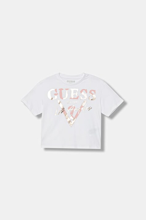 Guess T-shirt dziecięcy bawełniany biały J6GI27 K8HM4