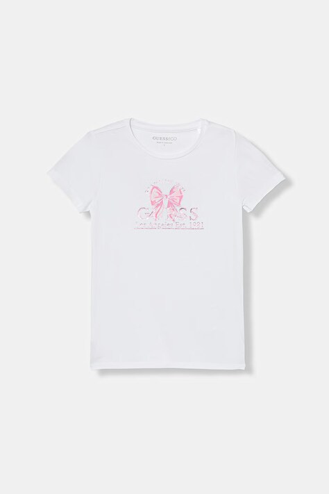 Guess t-shirt basic dziecięcy bawełniany biały J6GI28 K6YW4